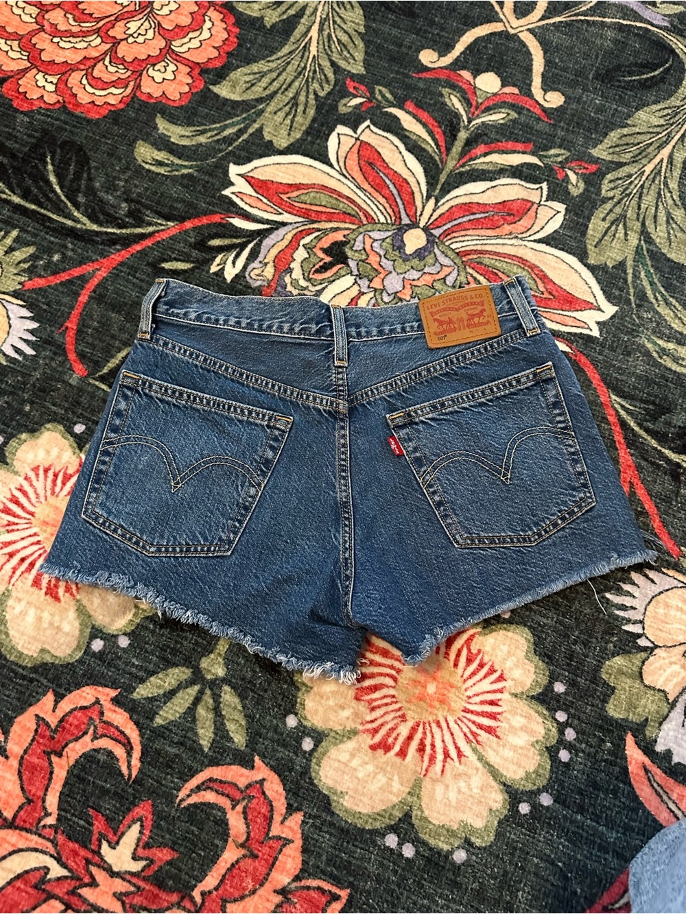 3/$25 🔥 Levi’s 501 Cutoff Denim Shorts Button Fly Medium Wash Est 26/27